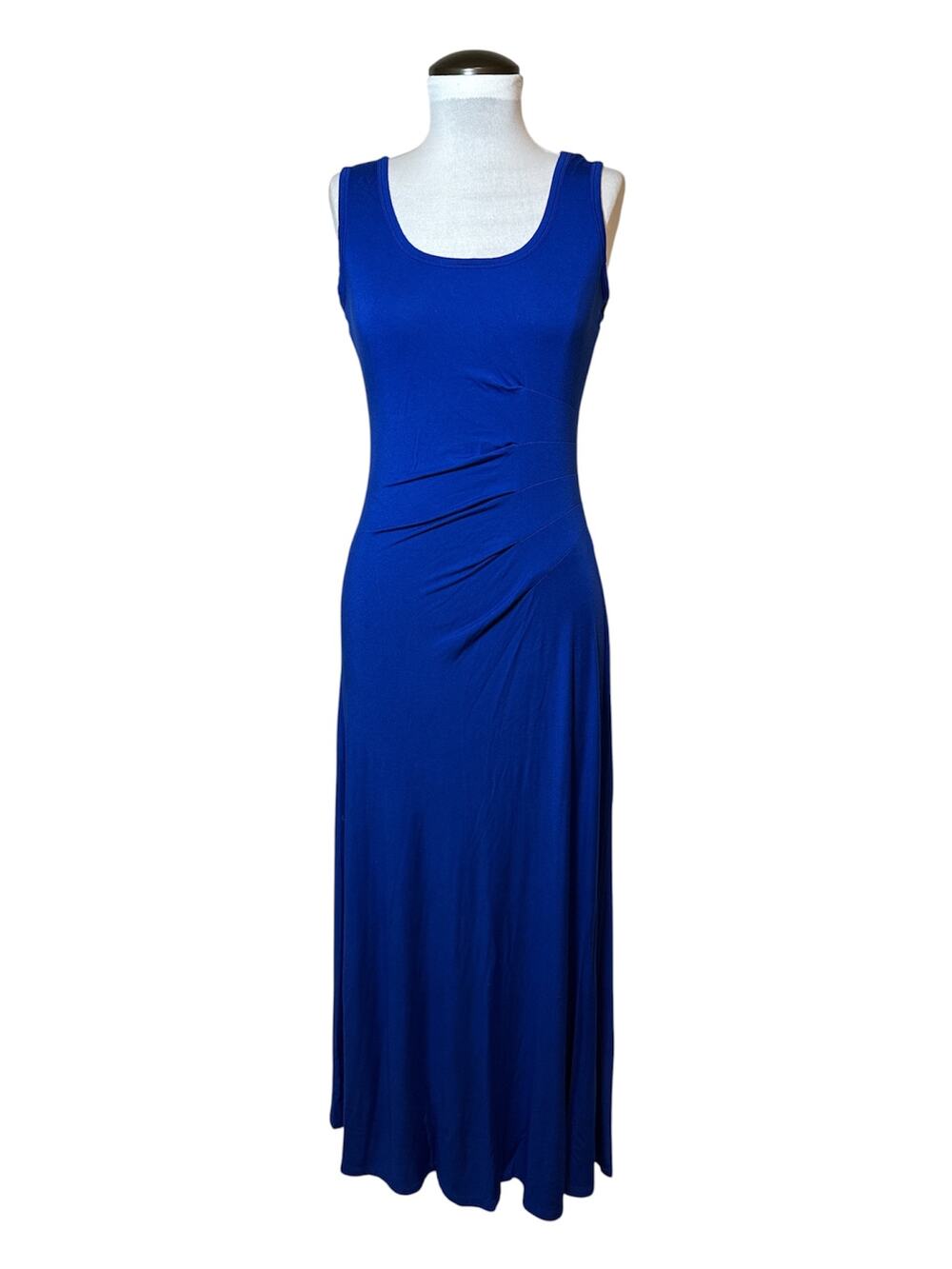 Calvin Klein Cobalt Blue Ruched Jersey Maxi Dress Size 4